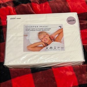 Sharper Image Smart Temp Activated Cooling 1000 Thread Cnt Queen Sheet Set white